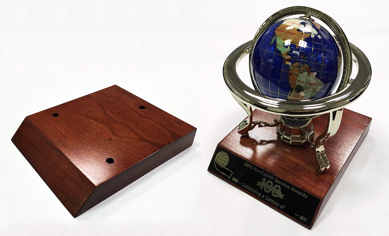 custom globe display base