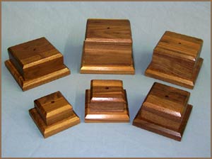 Custom Wood Trophy Bases and Product Pedestals - Made in USA - Made To Spec